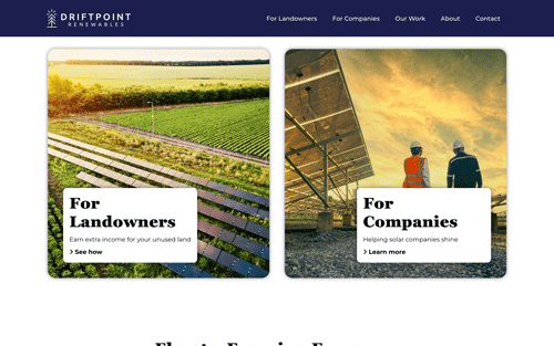 New Site for Solar with Different Client Streams screenshot