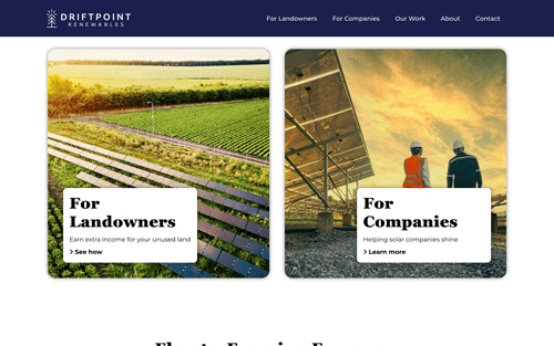 New Site for Solar with Different Client Streams screenshot