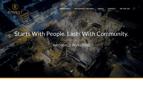 Investment Services Marketing Information and Portfolio Site screenshot