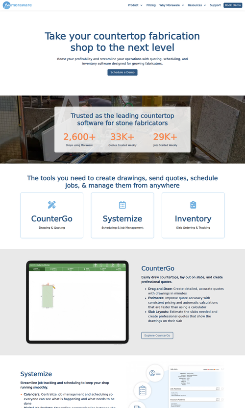 Moraware homepage