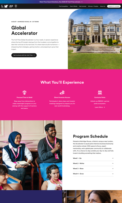 Hult Prize Global Accelerator page